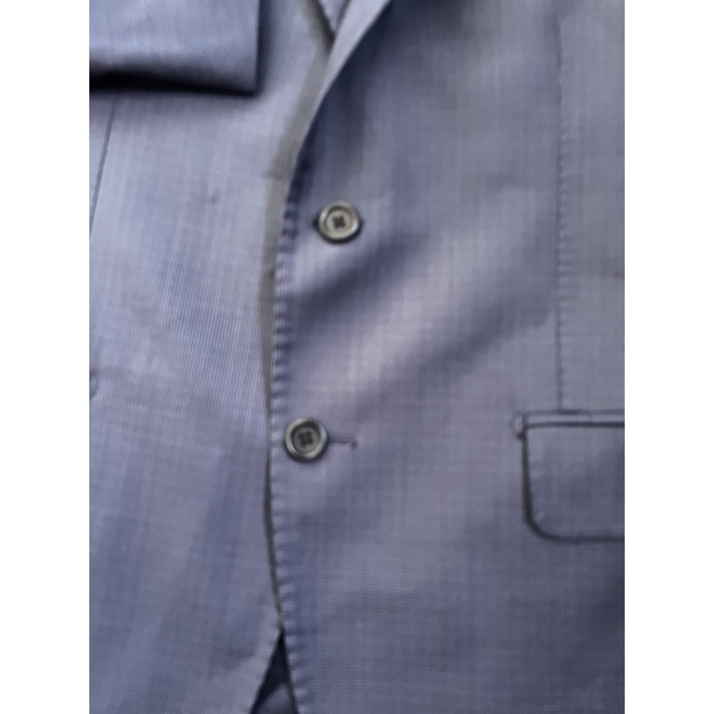Ermenegildo Zegna Italy Wool Blazer Sacs Fifth‎ Ave 42R Navy Check Modern Fit - Picture 2 of 10